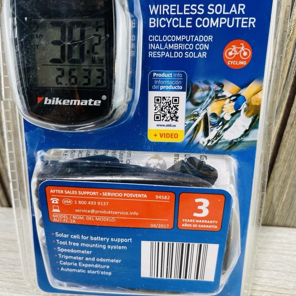 Bikemate Wireless Solar Bicycle Computer - Speedometer Odometer - New - Picture 9 of 14